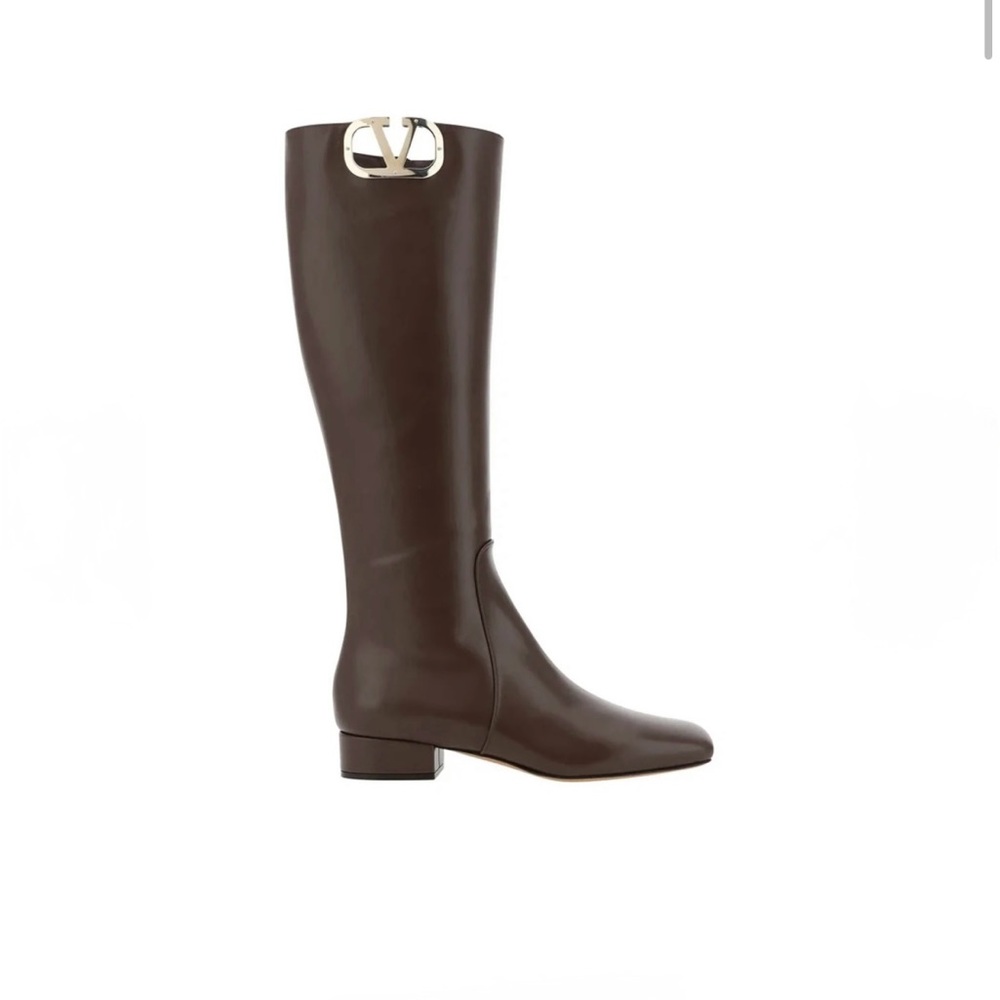 Garavani Valentino Garavani Leather Logo Boots riding boot